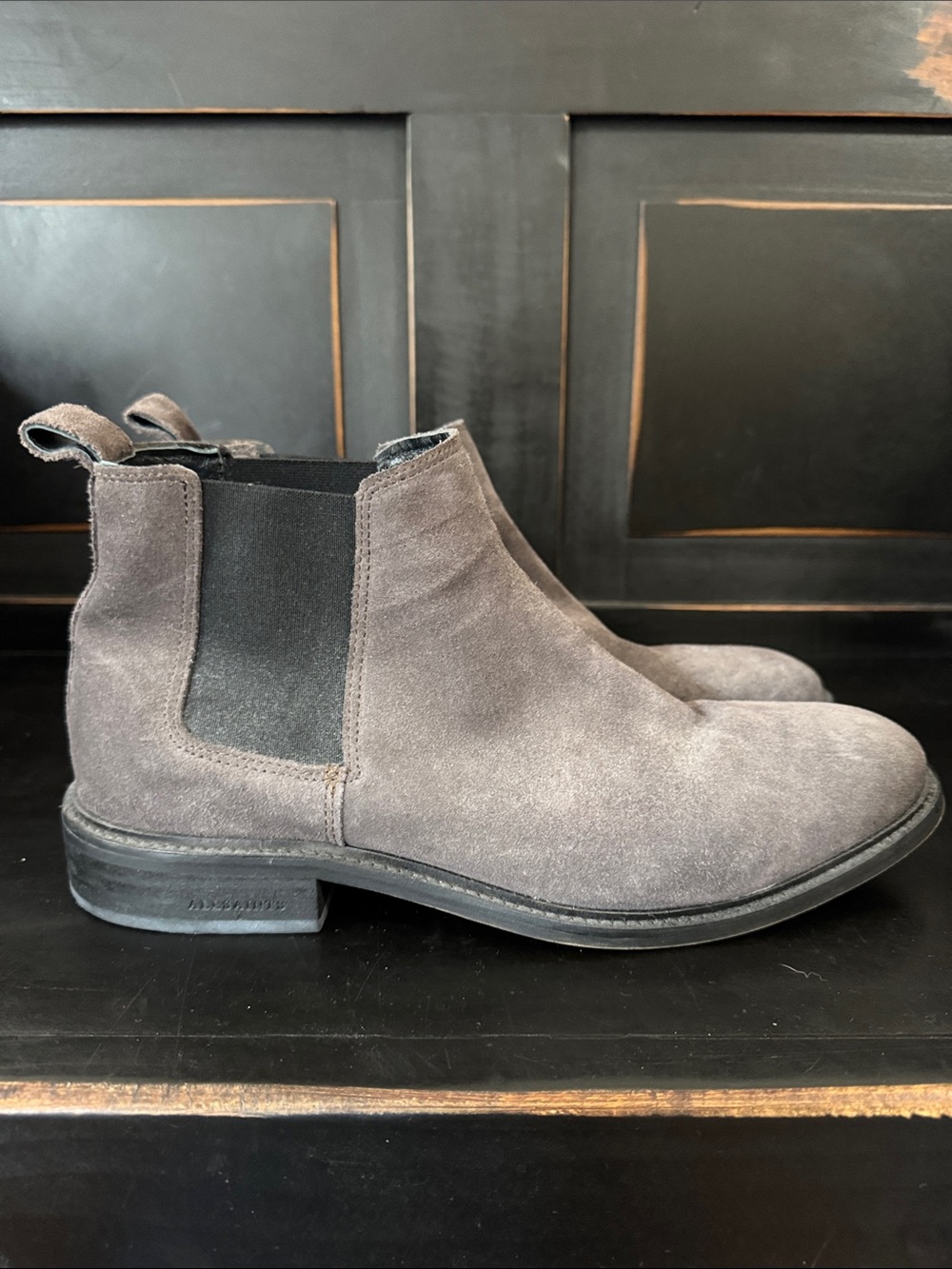Men's Gray All Saints Suede Chelsea Boots